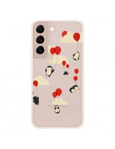 Coque Samsung Galaxy S22 Plus 5G Pingouin Ciel Ballons Transparente - Jay Fleck