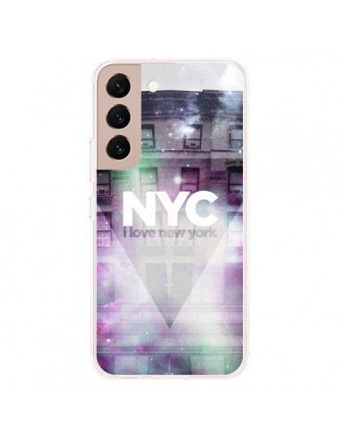 Coque Samsung Galaxy S22 Plus 5G I Love New York City Violet Vert - Javier Martinez