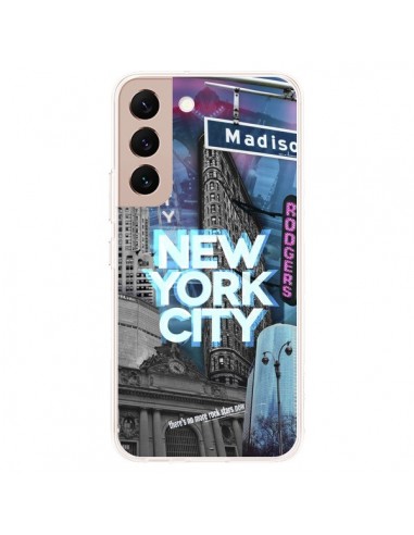 Coque Samsung Galaxy S22 Plus 5G New York City Buildings Bleu - Javier Martinez