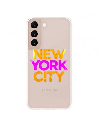 Coque Samsung Galaxy S22 Plus 5G New York City NYC Orange Rose Transparente - Javier Martinez