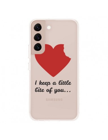 Coque Samsung Galaxy S22 Plus 5G I keep a little bite of you Love Heart Amour Transparente - Julien Martinez