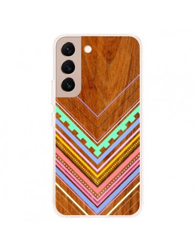 Coque Samsung Galaxy S22 Plus 5G Azteque Arbutus Pastel Bois Aztec Tribal - Jenny Mhairi