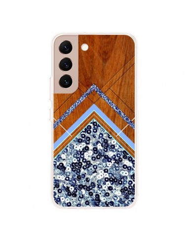 Coque Samsung Galaxy S22 Plus 5G Sequin Geometry Bois Azteque Aztec Tribal - Jenny Mhairi