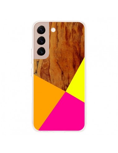 Coque Samsung Galaxy S22 Plus 5G Wooden Colour Block Bois Azteque Aztec Tribal - Jenny Mhairi