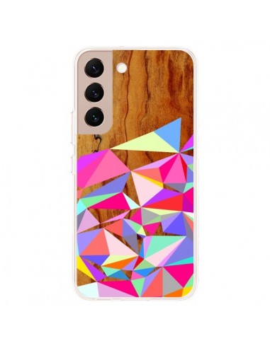 Coque Samsung Galaxy S22 Plus 5G Wooden Multi Geo Bois Azteque Aztec Tribal - Jenny Mhairi