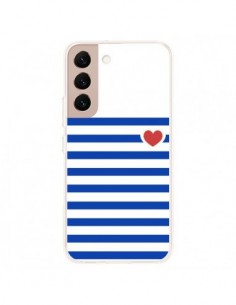 Coque Samsung Galaxy S22 Plus 5G Mariniere Coeur -...