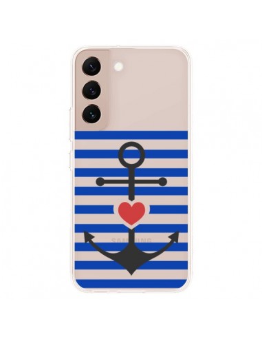 Coque Samsung Galaxy S22 Plus 5G Mariniere Ancre Marin Coeur Transparente - Jonathan Perez