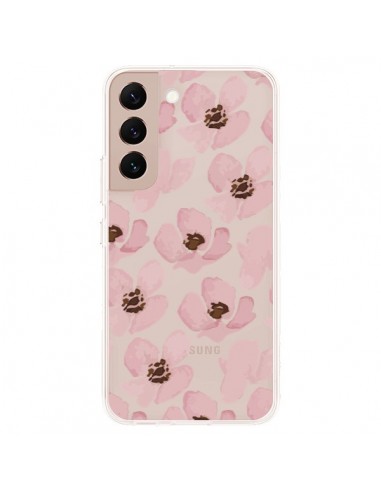 Coque Samsung Galaxy S22 Plus 5G Fleurs Roses Flower Transparente - Dricia Do