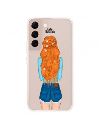 Coque Samsung Galaxy S22 Plus 5G Red Hair Don't Care Rousse Transparente - kateillustrate