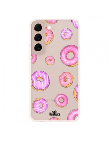 Coque Samsung Galaxy S22 Plus 5G Pink Donuts Rose Transparente - kateillustrate