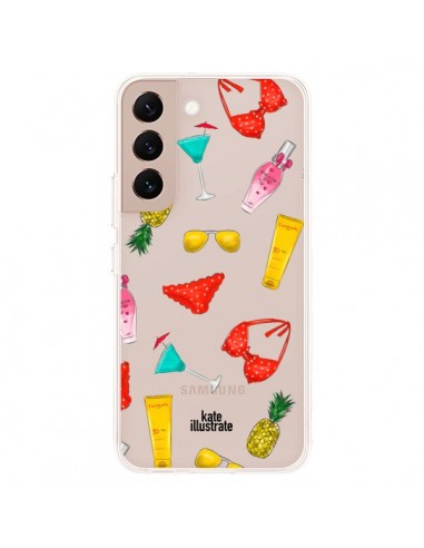 Coque Samsung Galaxy S22 Plus 5G Summer Essentials Ete Essentiel Transparente - kateillustrate