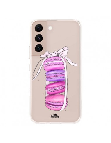 Coque Samsung Galaxy S22 Plus 5G Macarons Pink Purple Rose Violet Transparente - kateillustrate