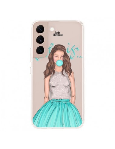 Coque Samsung Galaxy S22 Plus 5G Bubble Girls Tiffany Bleu Transparente - kateillustrate