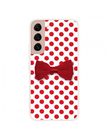 Coque Samsung Galaxy S22 Plus 5G Noeud Papillon Rouge Girly Bow Tie - Laetitia