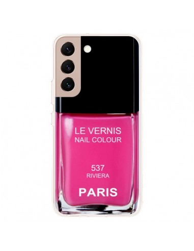 Coque Samsung Galaxy S22 Plus 5G Vernis Paris Riviera Rose - Laetitia