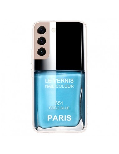 Coque Samsung Galaxy S22 Plus 5G Vernis Paris Coco Blue Bleu - Laetitia