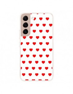 Coque Samsung Galaxy S22 Plus 5G Coeurs Rouges Fond Blanc...