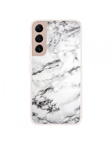 Coque Samsung Galaxy S22 Plus 5G Marbre Marble Blanc White - Laetitia