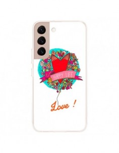 Coque Samsung Galaxy S22 Plus 5G Love Happy Life -...