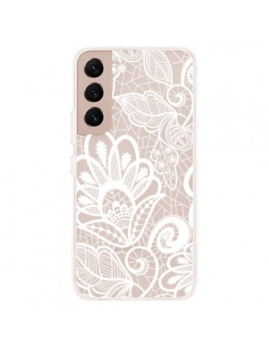 Coque Samsung Galaxy S22 Plus 5G Lace Fleur Flower Blanc Transparente - Petit Griffin