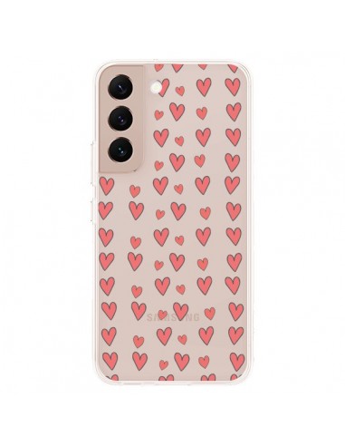 Coque Samsung Galaxy S22 Plus 5G Coeurs Heart Love Amour Rouge Transparente - Petit Griffin