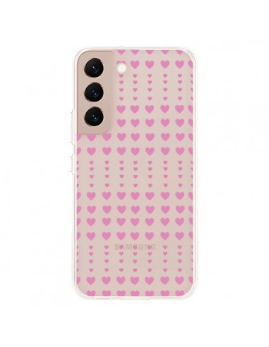 Coque Samsung Galaxy S22 Plus 5G Coeurs Heart Love Amour Rose Transparente - Petit Griffin