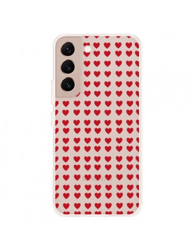 Coque Samsung Galaxy S22 Plus 5G Coeurs Heart Love Amour Red Transparente - Petit Griffin
