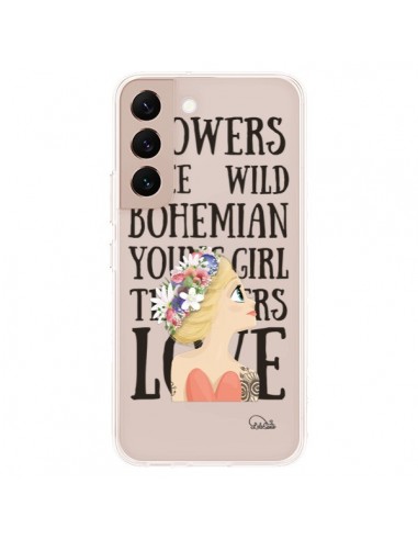 Coque Samsung Galaxy S22 Plus 5G Flowers Love Transparente - Lolo Santo