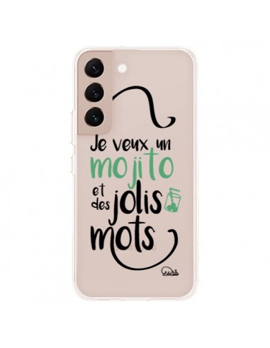 Coque Samsung Galaxy S22 Plus 5G Je veux un mojito et des jolis mots Transparente - Lolo Santo