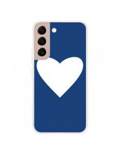 Coque Samsung Galaxy S22 Plus 5G Coeur Navy Blue Heart -...