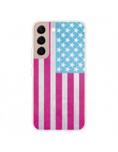 Coque Samsung Galaxy S22 Plus 5G Drapeau USA Vintage -...