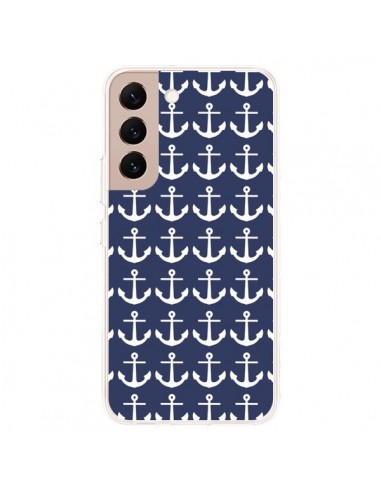 Coque Samsung Galaxy S22 Plus 5G Ancre Marin Bleu Anchors Navy - Mary Nesrala