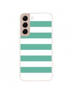 Coque Samsung Galaxy S22 Plus 5G Bandes Mint Vert - Mary...