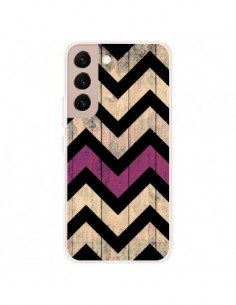 Coque Samsung Galaxy S22 Plus 5G Chevron Vintage Bois...