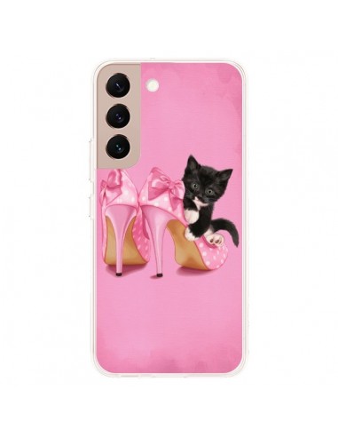 Coque Samsung Galaxy S22 Plus 5G Chaton Chat Noir Kitten Chaussure Shoes - Maryline Cazenave