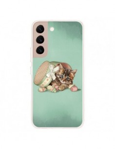 Coque Samsung Galaxy S22 Plus 5G Chaton Chat Kitten Boite...