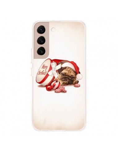 Coque Samsung Galaxy S22 Plus 5G Chien Dog Pere Noel Christmas Boite - Maryline Cazenave