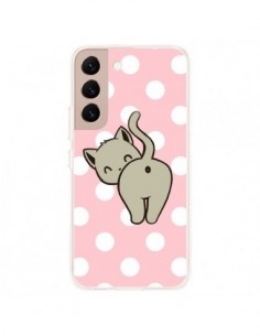 Coque Samsung Galaxy S22 Plus 5G Chat Chaton Pois -...