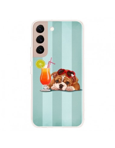 Coque Samsung Galaxy S22 Plus 5G Chien Dog Cocktail Lunettes Coeur - Maryline Cazenave