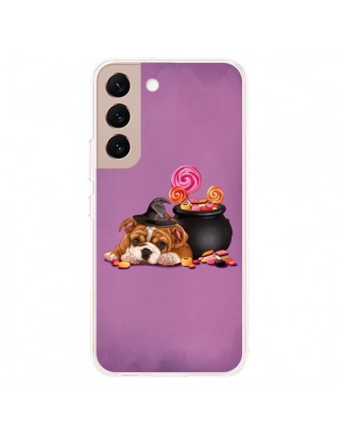 Coque Samsung Galaxy S22 Plus 5G Chien Dog Halloween Sorciere Chaudron Bonbon - Maryline Cazenave