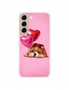 Coque Samsung Galaxy S22 Plus 5G Chien Dog Lunettes Coeur...