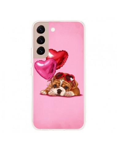 Coque Samsung Galaxy S22 Plus 5G Chien Dog Lunettes Coeur Ballon - Maryline Cazenave