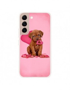 Coque Samsung Galaxy S22 Plus 5G Chien Dog Gateau Coeur...