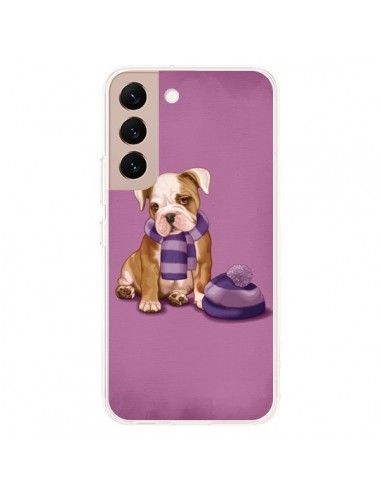 Coque Samsung Galaxy S22 Plus 5G Chien Dog Echarpe Bonnet Froid Hiver - Maryline Cazenave