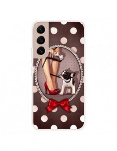 Coque Samsung Galaxy S22 Plus 5G Lady Jambes Chien Dog...