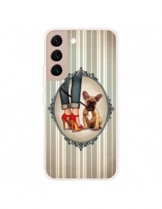 Coque Samsung Galaxy S22 Plus 5G Lady Jambes Chien Dog -...