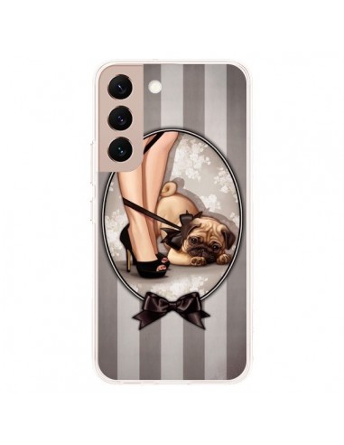 Coque Samsung Galaxy S22 Plus 5G Lady Noir Noeud Papillon Chien Dog Luxe - Maryline Cazenave