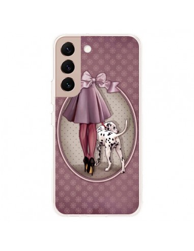 Coque Samsung Galaxy S22 Plus 5G Lady Chien Dog Dalmatien Robe Pois - Maryline Cazenave