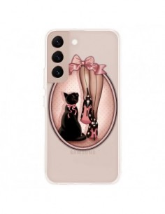 Coque Samsung Galaxy S22 Plus 5G Lady Chat Noeud Papillon...