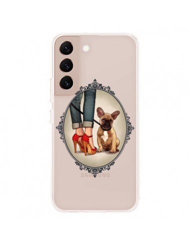 Coque Samsung Galaxy S22 Plus 5G Lady Jambes Chien Bulldog Dog Transparente - Maryline Cazenave